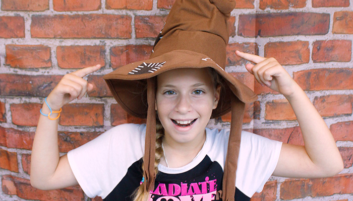 girl in wizard hat